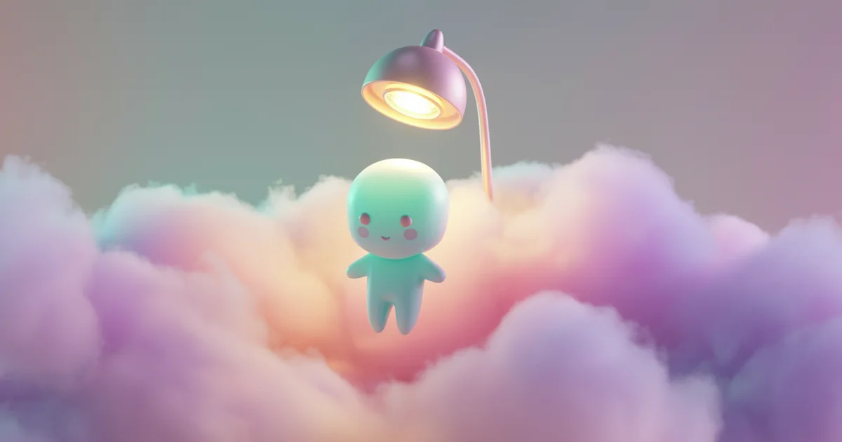 Soft dreamy cloud illustration evoking the vulnerability of the dentist chair, in calming Stella palette