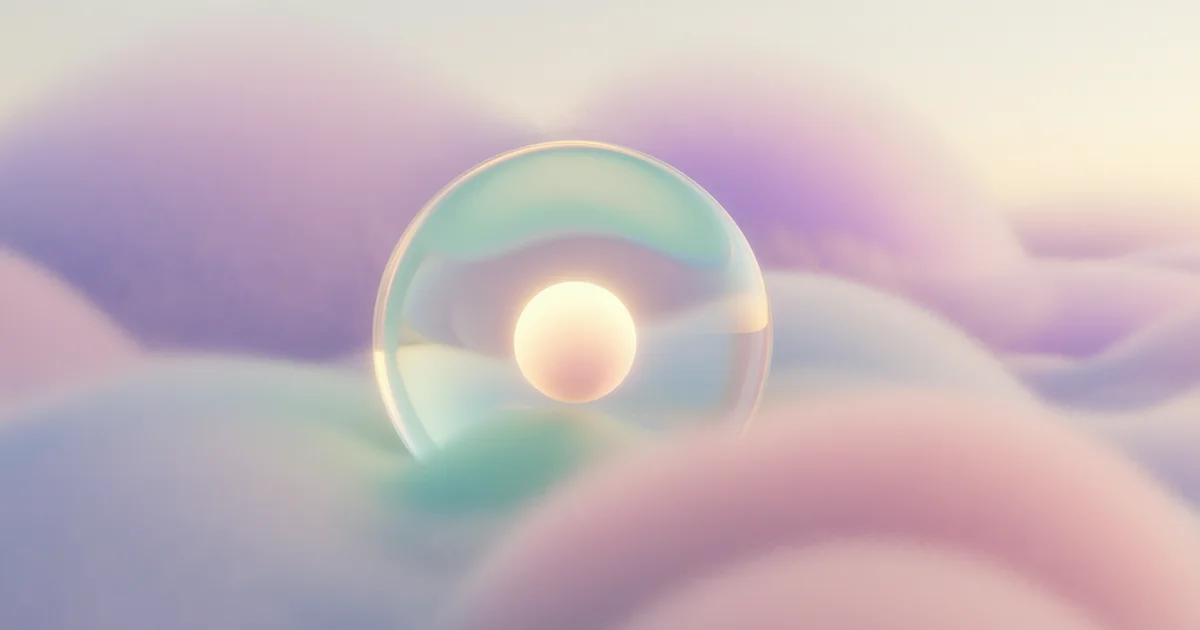 Soft dreamy cloud illustration evoking the fragile early weeks of pregnancy in calming Stella palette