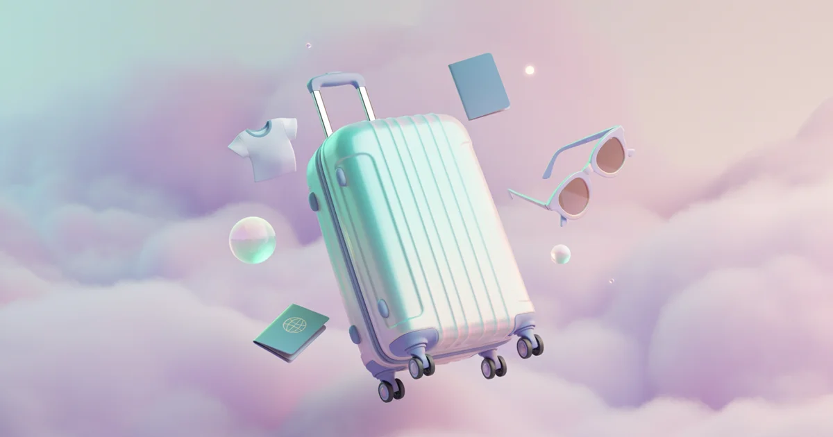 Soft dreamy cloud illustration evoking the paradox of pre-vacation anxiety in calming Stella palette